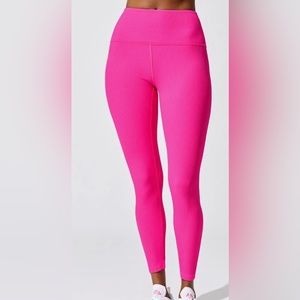 Carbon38 Ribbed 7/8 Leggings Barbie Hot Pink XS EUC!!